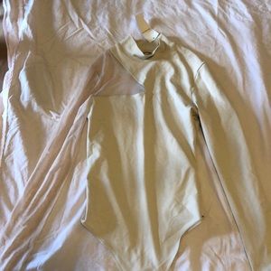 A&F Cream mockneck bodysuit